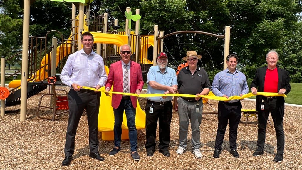 Oshawa’s members of council and residents were joined by Whitby MP Ryan Turnbull for a ribbon-cutting ceremony on June 29 to officially celebrate the reopening of Fenelon/Venus Park. COURTESY CITY OF OSHAWA