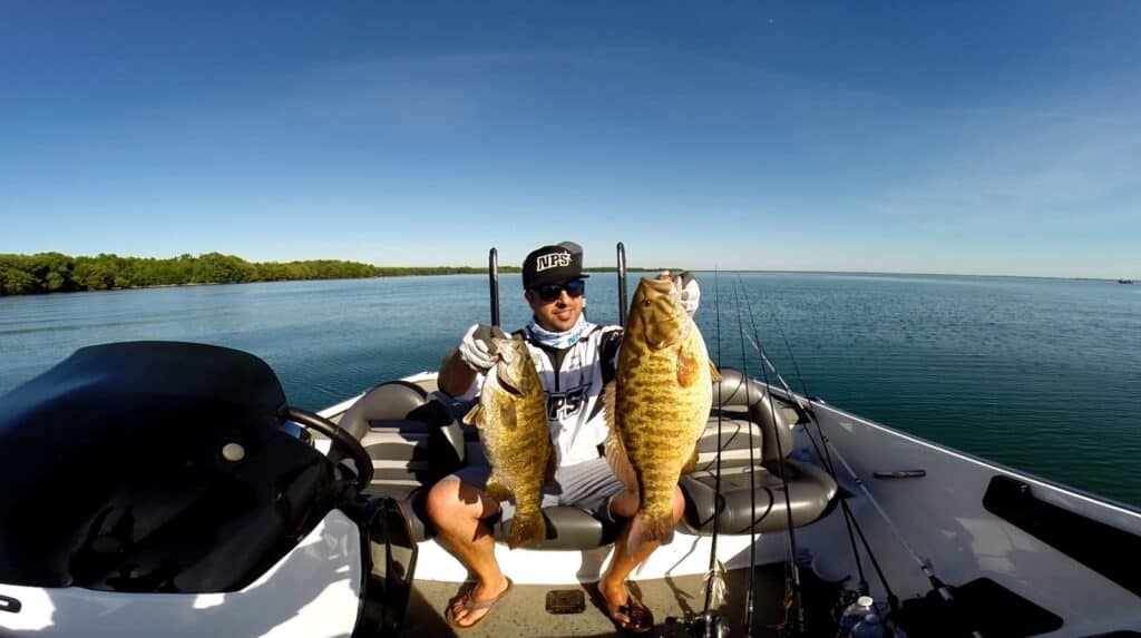 Bass fishing on Lake Simcoe