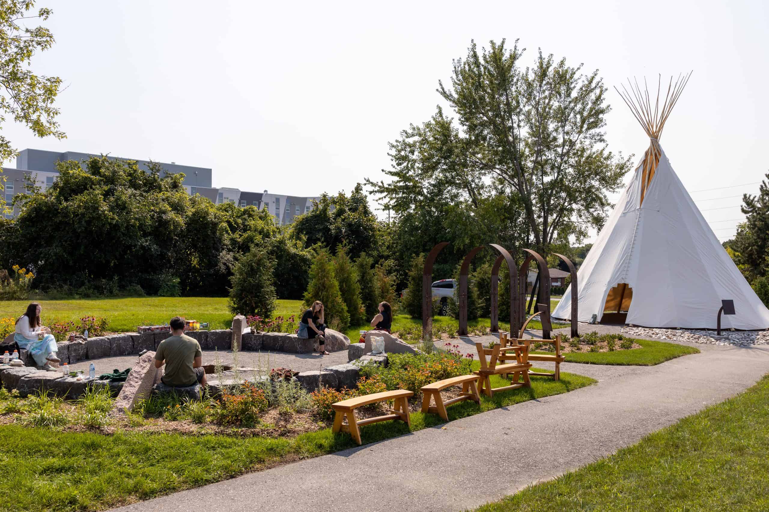 Tipi and Medicine Gardens at Trent Durham GTA campuis in Oshawa