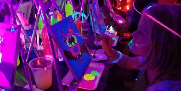 Glow in the dark paint party