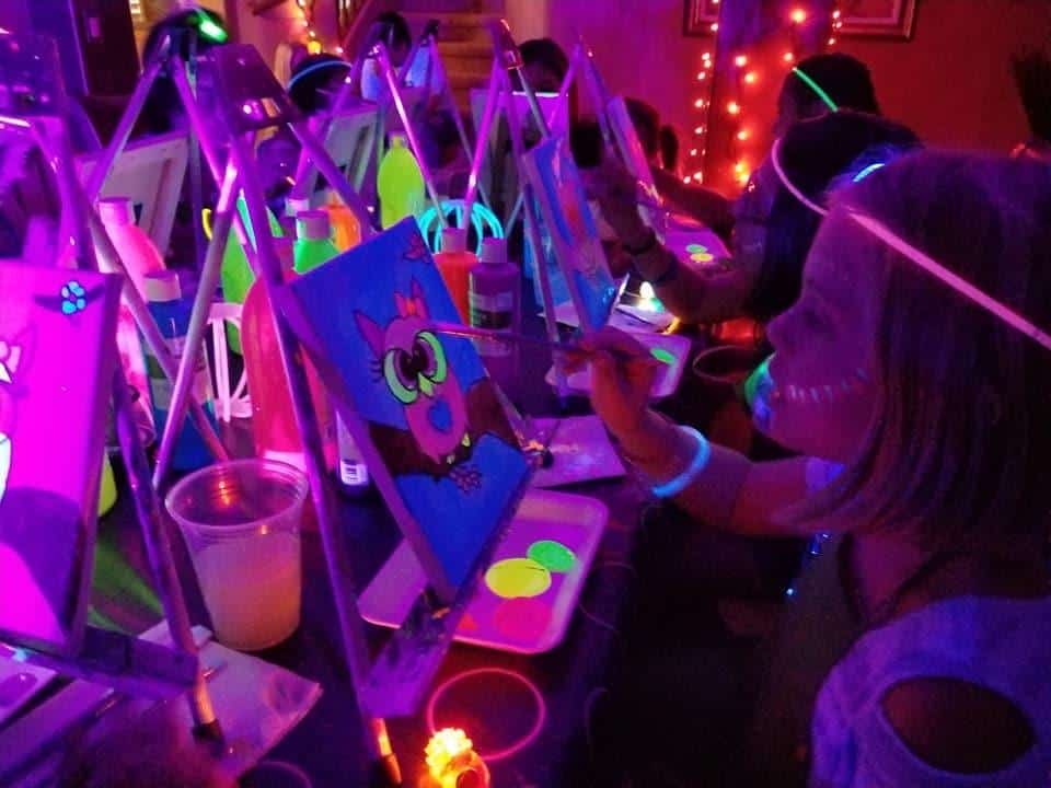 Glow in the dark paint party