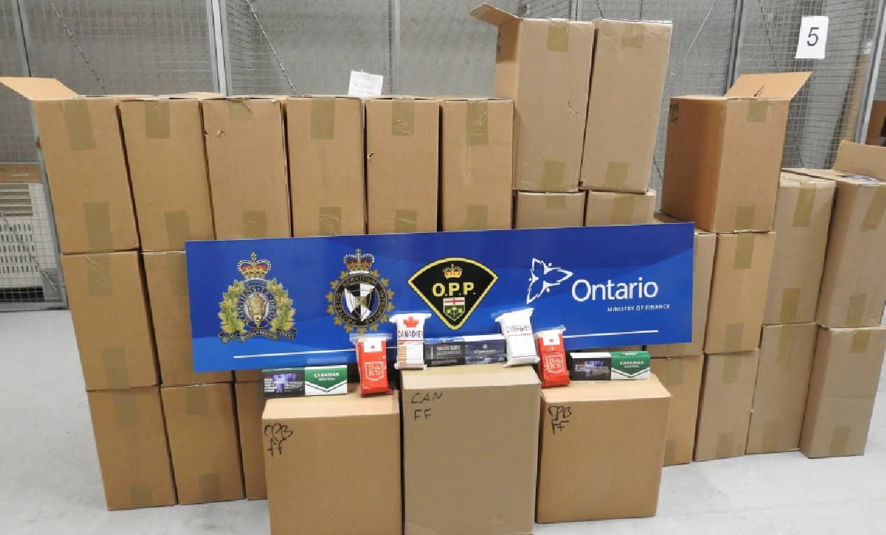 Illegal cigarettes bust in Ontario.