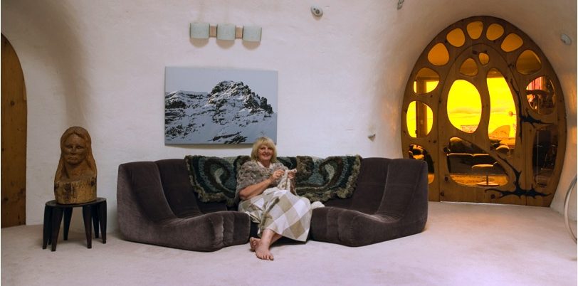 Paula Lishman in her unique underground home near Lake Scugog