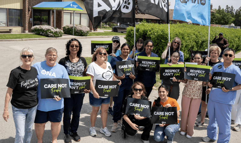 Nurses picket outside nursing homes to raise awareness for better deal