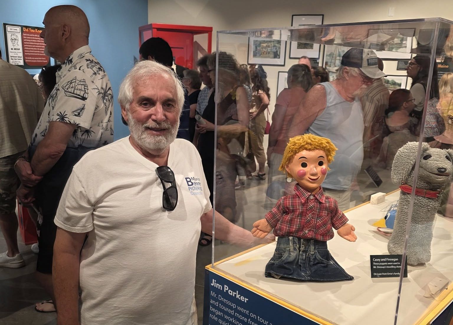 Pickering Councillor Maurice Brenner at an exhibit honouring Ernie Coombs, aka 'Mr. Dressup'