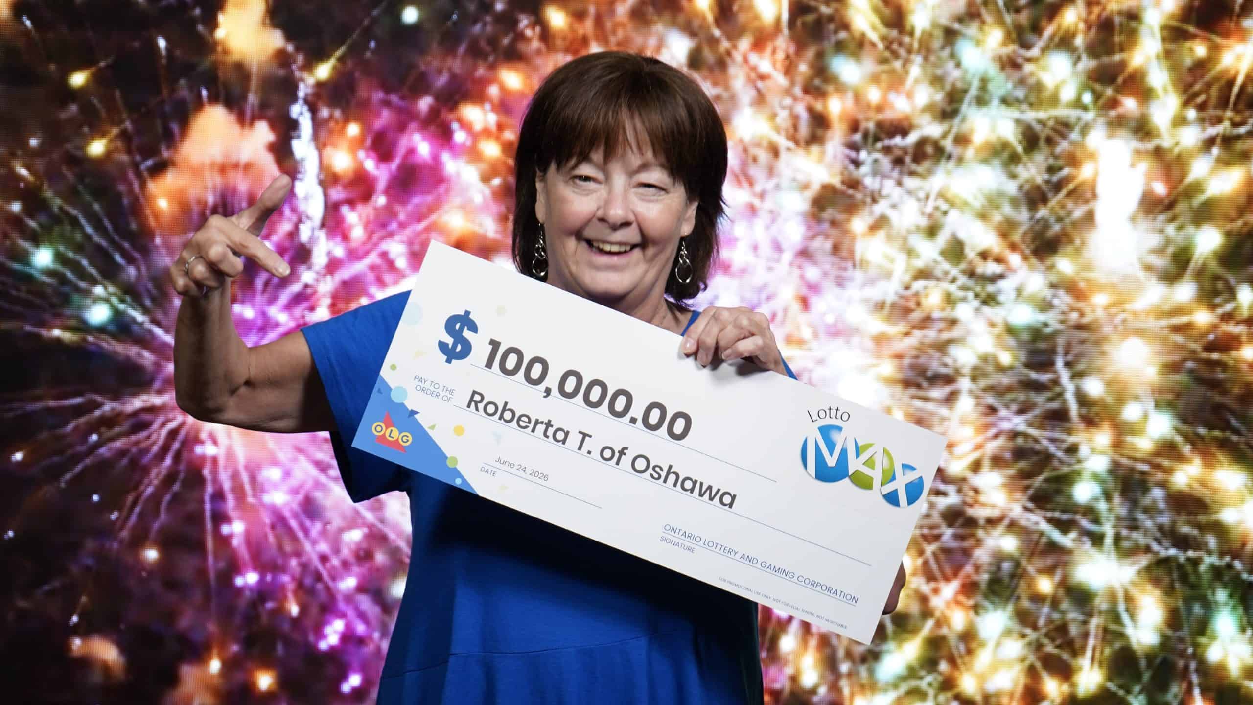 Roberta T. of Oshawa won $100,000 on Lotto Max